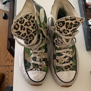 Hi top platform camo chucks. Scuffed up but good condition.